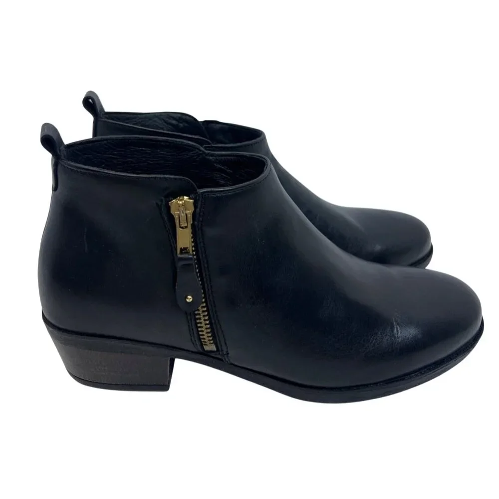Eric Michael‎ London Ankle Boot Black Leather Womens Size 38